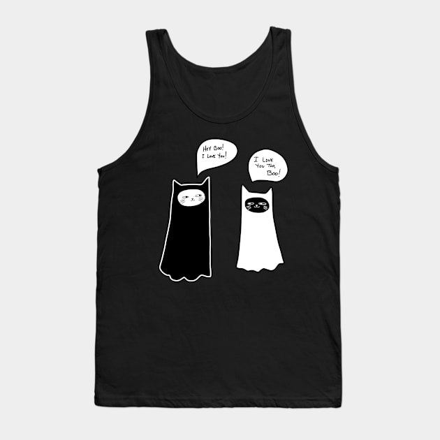 Halloween Cat Boos Tank Top by KilkennyCat Art